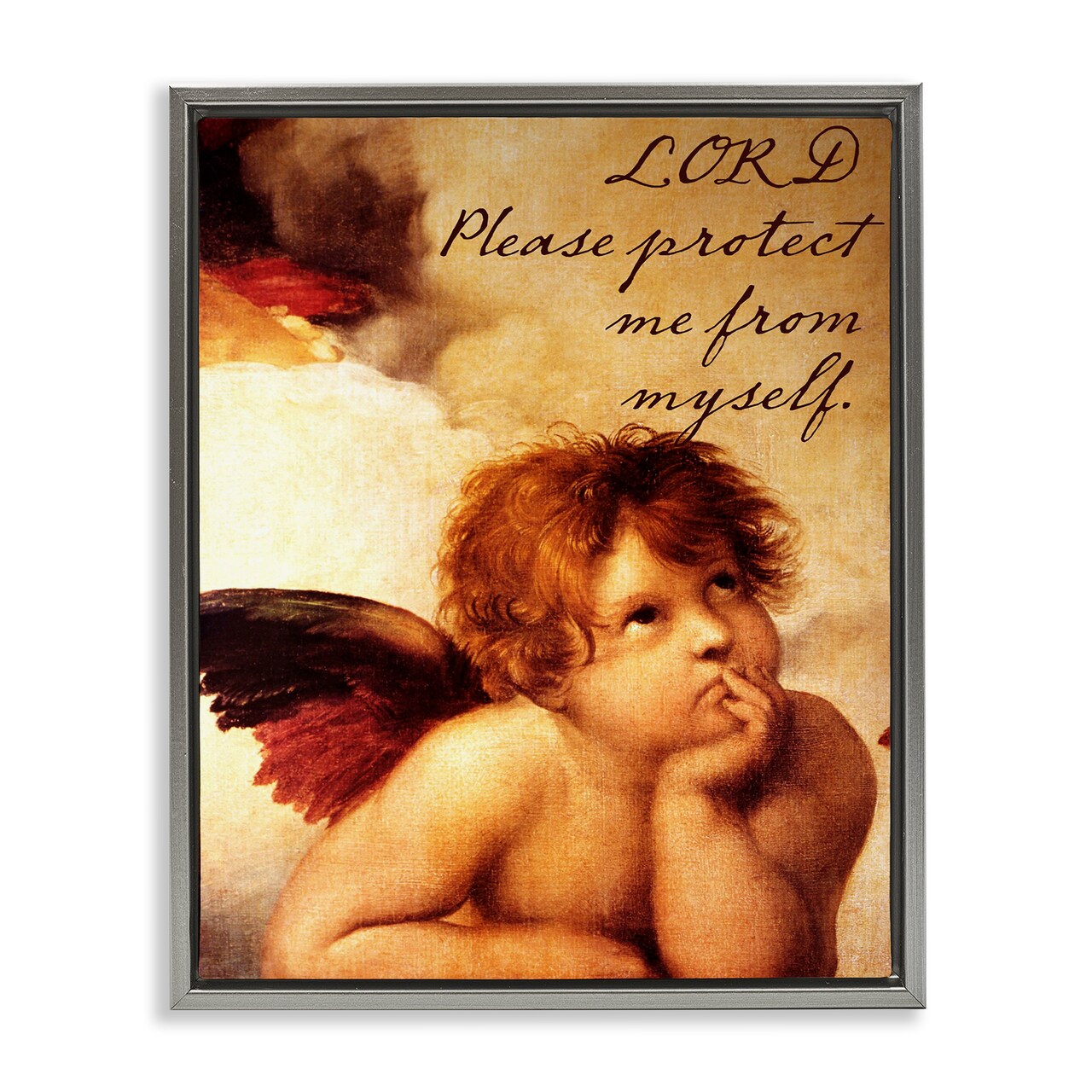 Stupell Industries Lord Protect Me with Cherub Floating Frame, design by Sophie 6